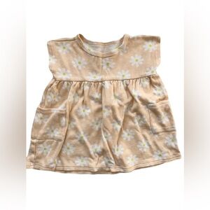 Indigo Kids Dress in Peach with White Floral Pattern